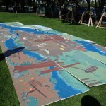 Pieces of the Rose Creek mural are placed together. Photo by San Diego EarthWorks.
